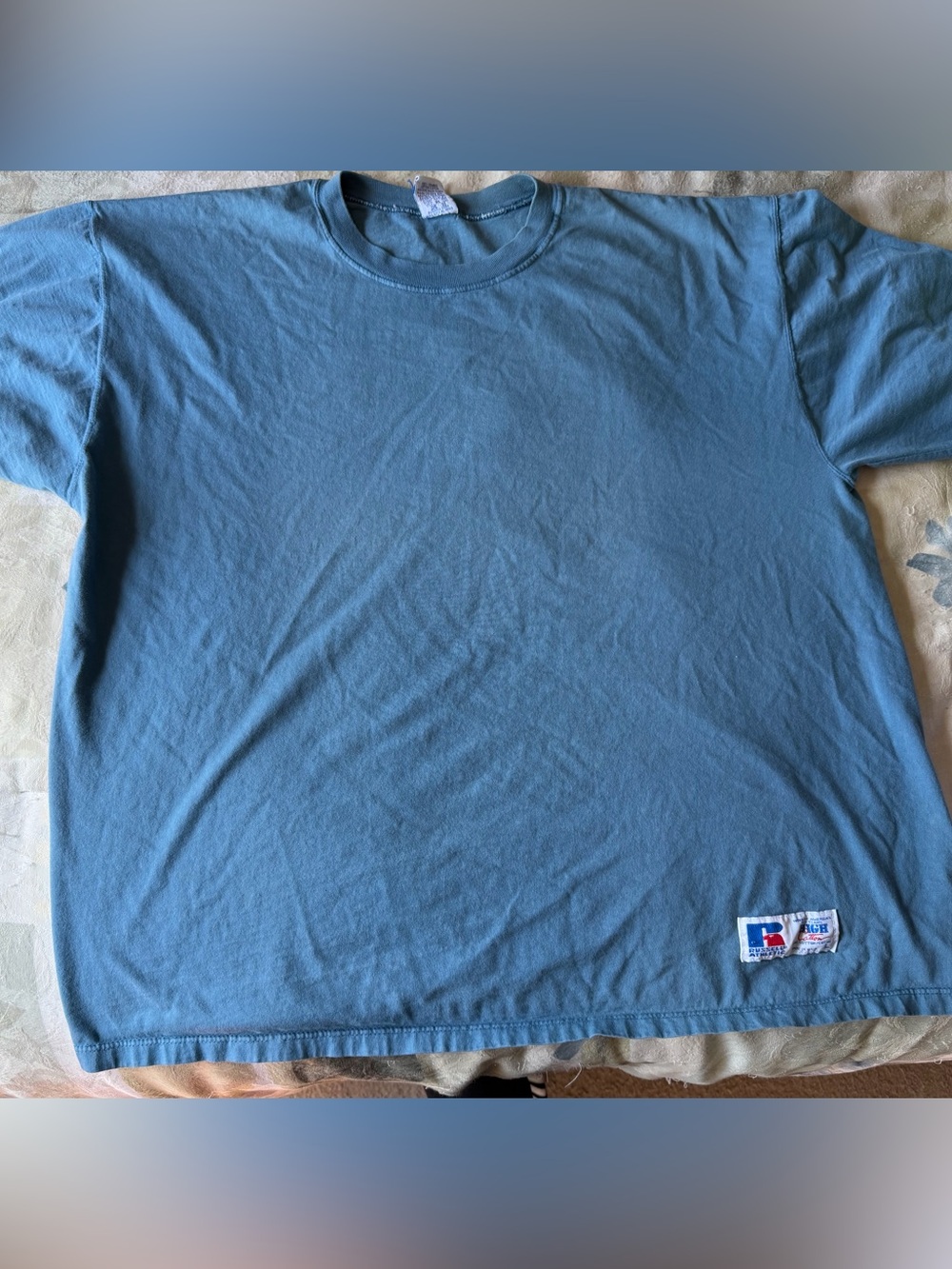 Russell Athletic Men's Slate Blue Solid Crew Neck Short Sleeve T-Shirt Size L
